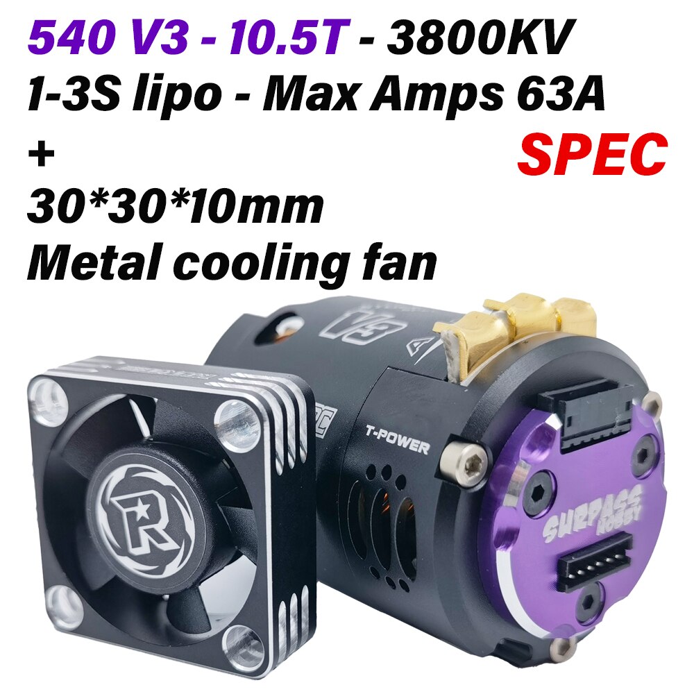 Surpass Hobby Rocket 540 V3 Sensored Brushless Motor Waterproof 3.5T 10.5T 25.5T 21.5T 13.5T for 1/10 1/12 RC Car Drift Truck