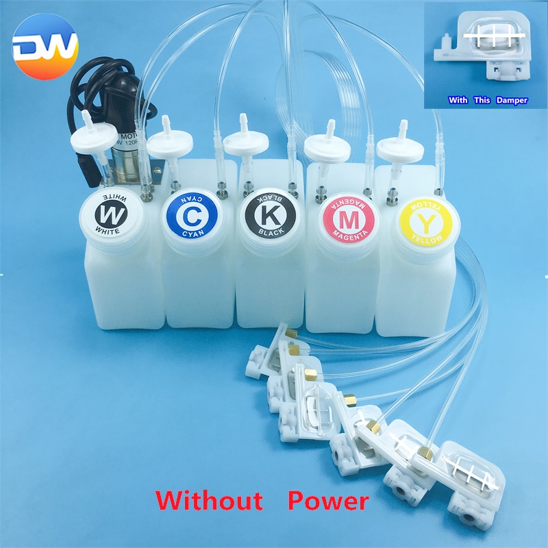 White Ink Ciss System Motor CMYK Color White Tank L1800 L805 Printer Modify Machine Tank with Stirrer DTF 250ml ink tank