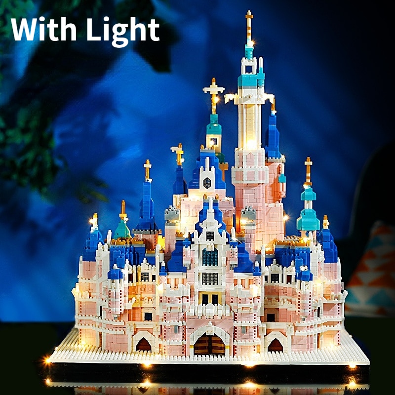 6300PCS Large Castle Building Blocks Pink Series Castle Church Bricks Adult High Difficulty Construction Toys Girls Gift