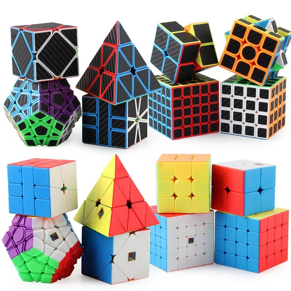 MoYu Cube Gift Box 2x2 3x3 4x4 5x5 Magic Cube SQ-1 Speed Cube Puzzle Game Cube Carbon Fiber Sticker Cubo Present Gift For Kids
