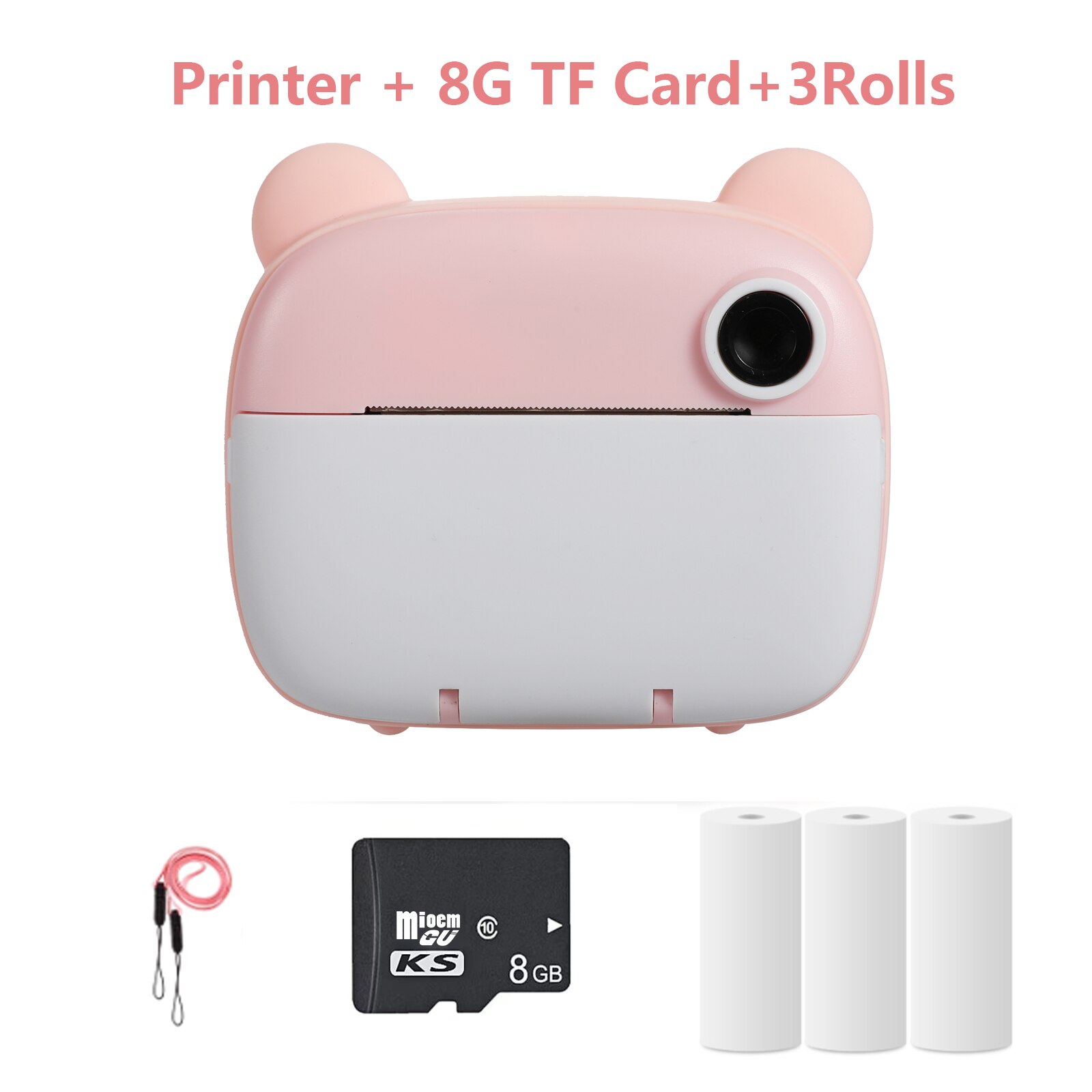 Children's Instant Print Camera Thermal Printing Photo Printer with Thermal Paper Roll Kid's Digital Camera Video Birthday Gift