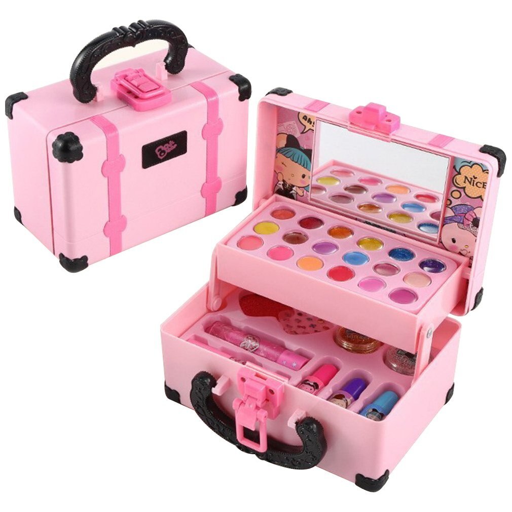Kids Makeup Cosmetics Playing Box Princess Makeup Girl Toy Play Set Lipstick Eye Shadow Safety Nontoxic Toys Kit for Girl