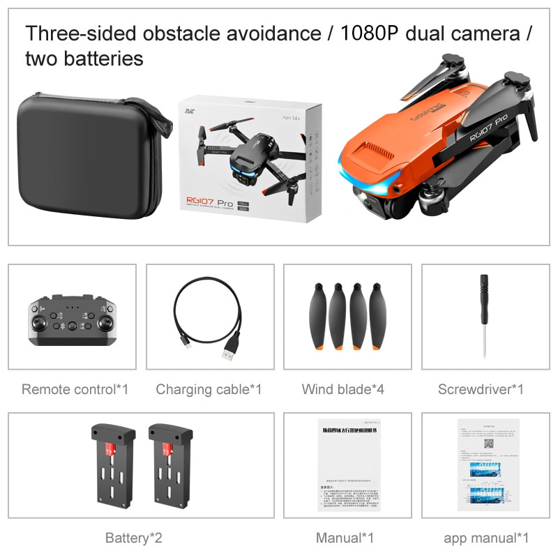 NEW RG107 MAX Drone 4K Professional Dual HD Camera FPV Mini Dron Aerial Photography Brush Motor Foldable Quadcopter Toys