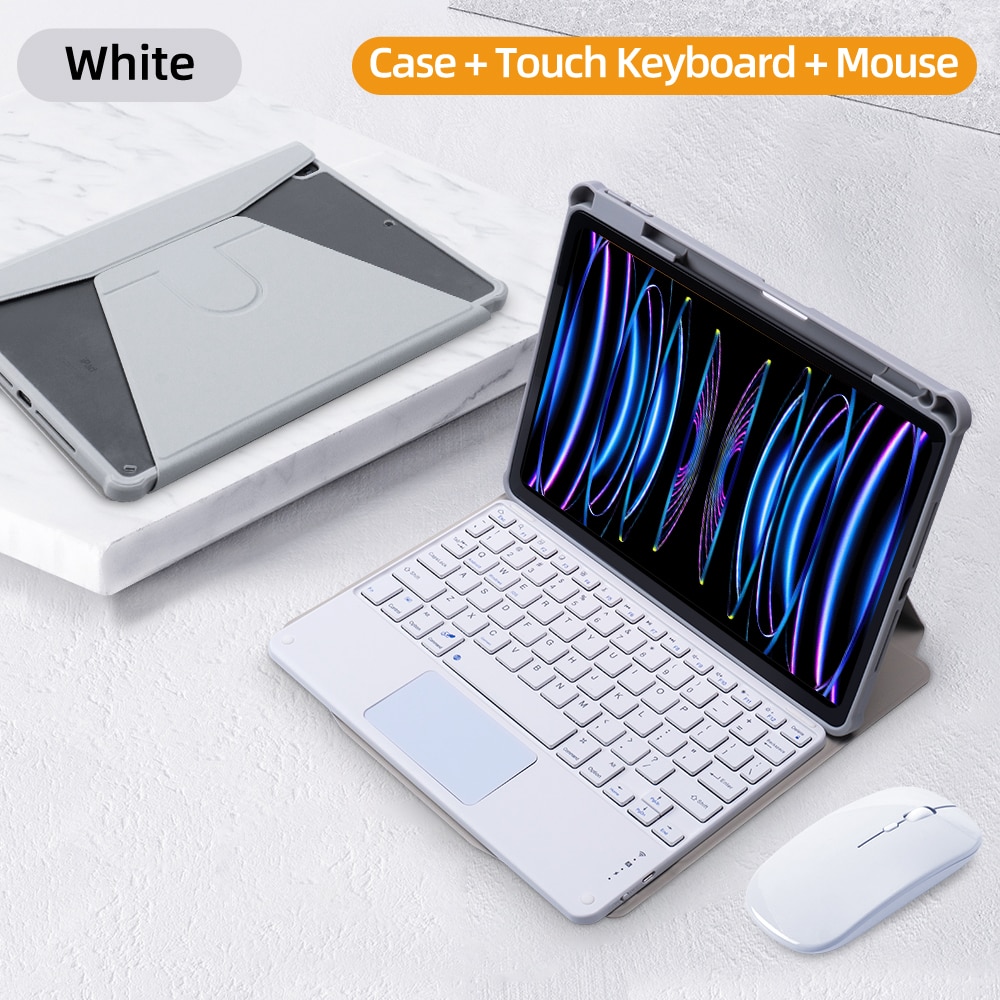 For iPad Keyboard Case For iPad 10th Generation Case For iPad 10.2 9/8/7th Air 3 10.5 Pro Air 4 5 10.9 2018 to 2022 Pro 11 Cover