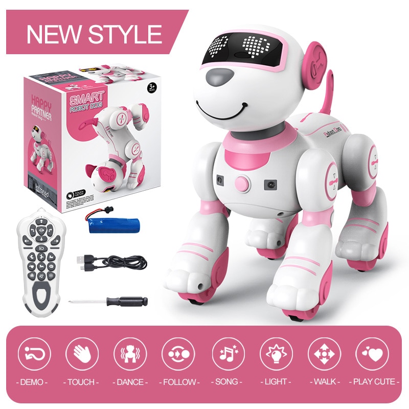 Funny RC Robot Electronic Dog Stunt Dog Voice Command Touch-sense Music Song Robot Dog for Boys Girls Children's Toys 18011