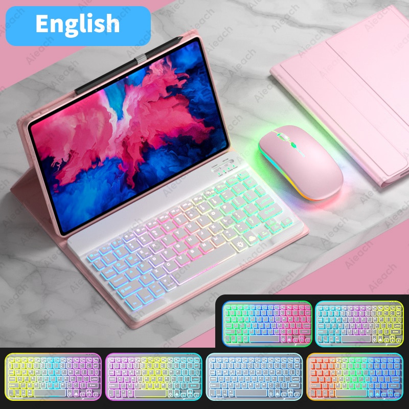 AIEACH Keyboard Case For Lenovo Tab P11 Pro P11 Plus P12 M10 3rd gen Case Bluetooth Keyboard Mouse Cover For Xiaoxin Pad 2022