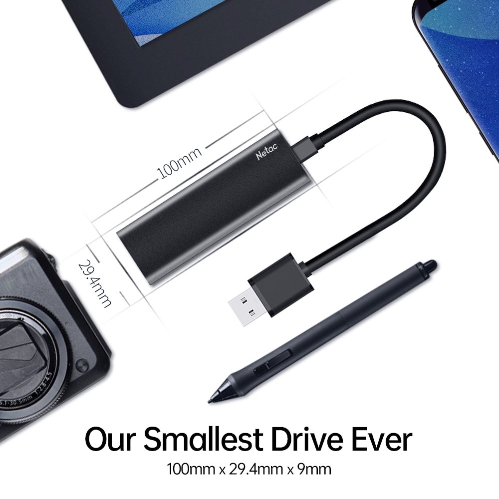 Netac External Portable SSD 250GB 500GB 1TB 2TB SSD Solid Hard Drive External USB 3.1 Type C For Laptop Businessman