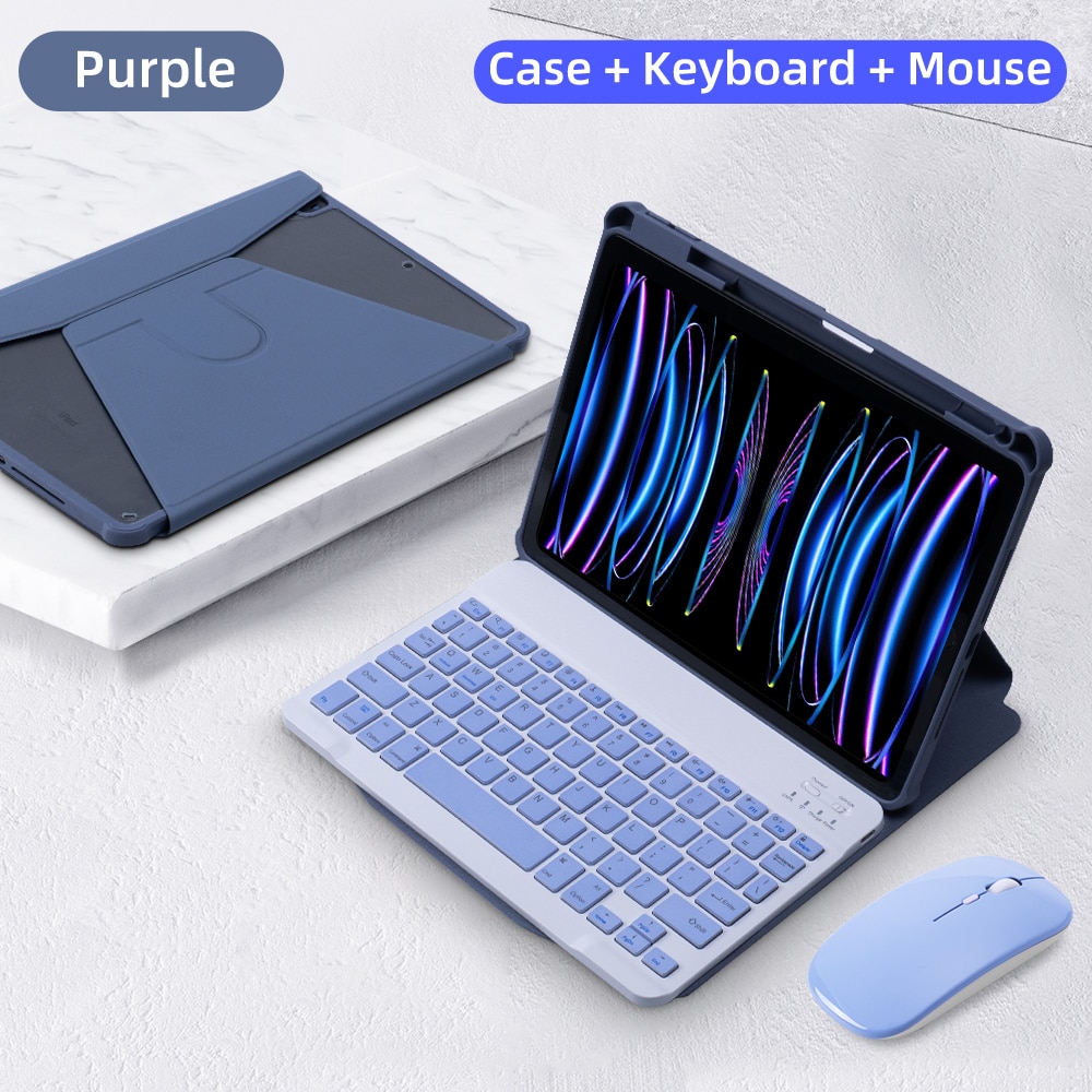 For iPad Keyboard Case For iPad 10th Generation Case For iPad 10.2 9/8/7th Air 3 10.5 Pro Air 4 5 10.9 2018 to 2022 Pro 11 Cover