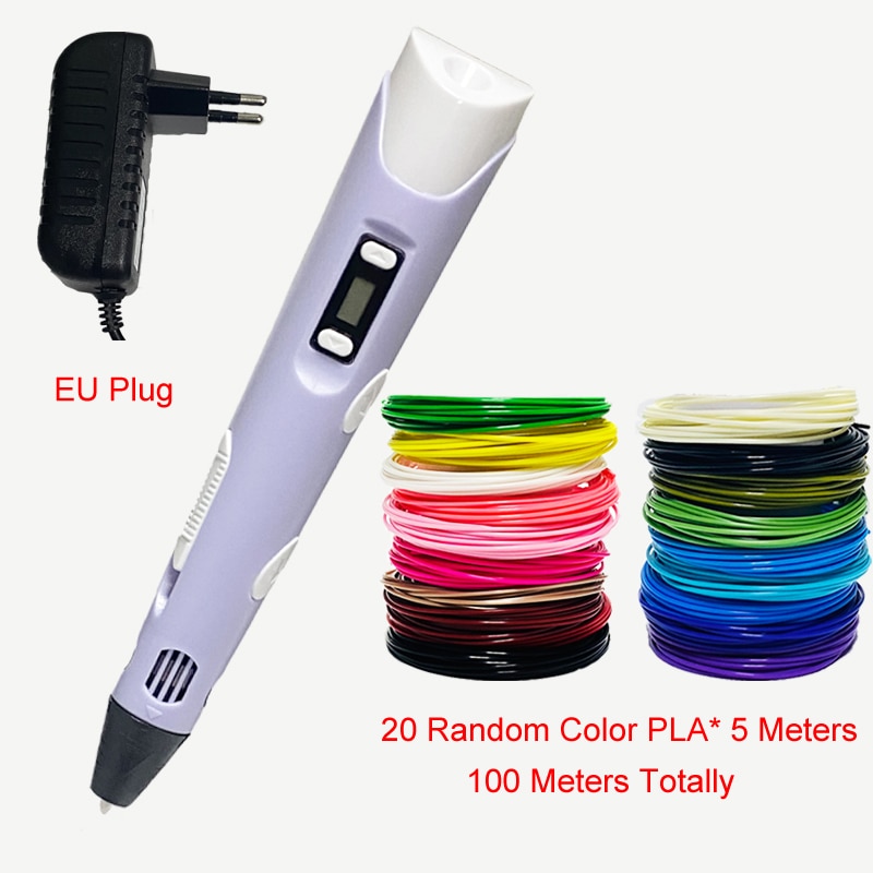 3D Printing Pen 3D Pen OLED Display With 12 Color PLA/ABS Filaments 3D Drawing Printer For Kids/Adults Creative Design Drawing