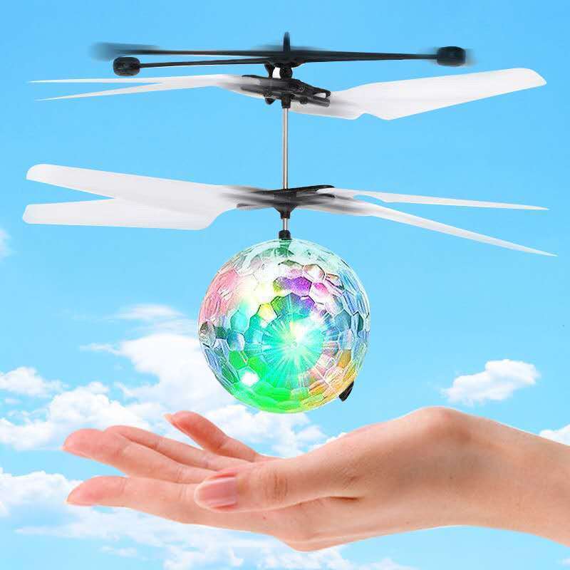 Jiebeihuang Wholesale Colorful Light Suspension Induction Transparent Flying Ball USB Charging Novel Flying Toy