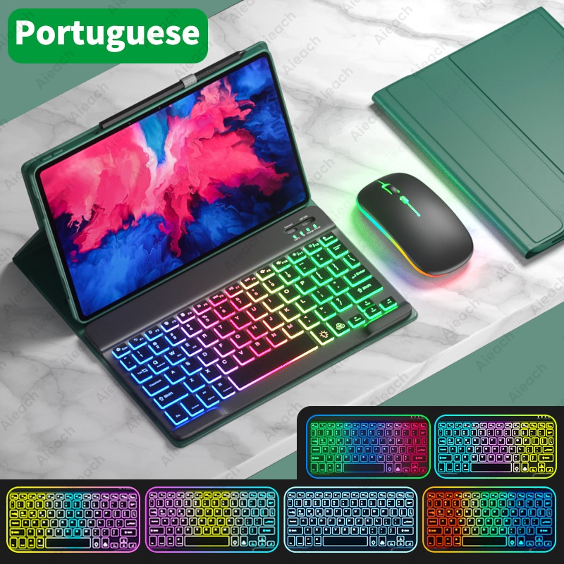 AIEACH Keyboard Case For Lenovo Tab P11 Pro P11 Plus P12 M10 3rd gen Case Bluetooth Keyboard Mouse Cover For Xiaoxin Pad 2022