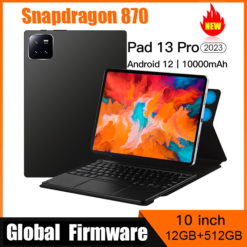 World Premiere Pad 13 Pro Tablet 10 Inch 120Hz WQHD+ Display Tablete android 12 Snapdragon 870 10000mAh 12GB 512GB 5G Tablets pc