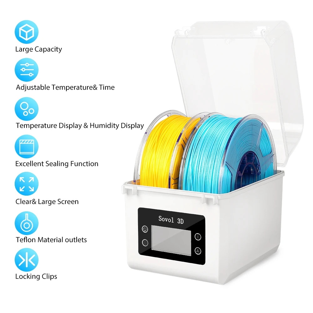 Sovol Filament Dryer Box Heating Drying Filaments Storage Box for Creality Ender-3 Keeping Filament Dry 2KG Filament Dehydrator