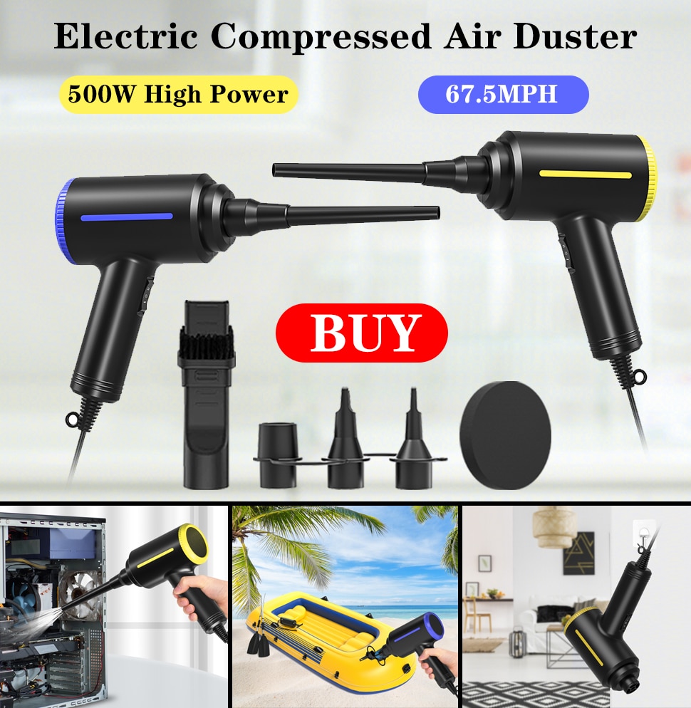 Cordless Air Duster & Vacuum Cleaner for Car 2-in-1,Handheld Electric Air Blower,Powerful Cleaning for Computer Keyboard Sofa