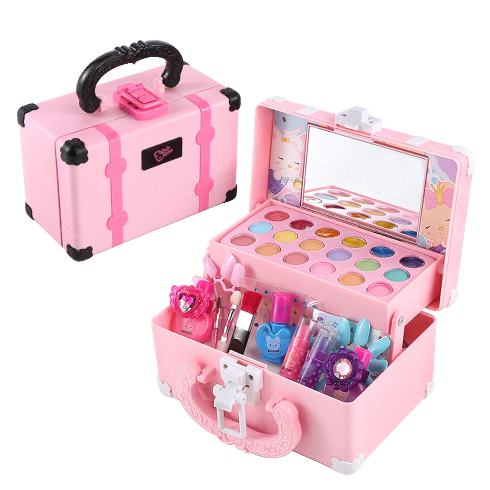 Children Simulation Makeup Set Pretend Play Toys Educational Toys Lipstick Nail Polish Cosmetic Bag Birthday Gift For Ingenious
