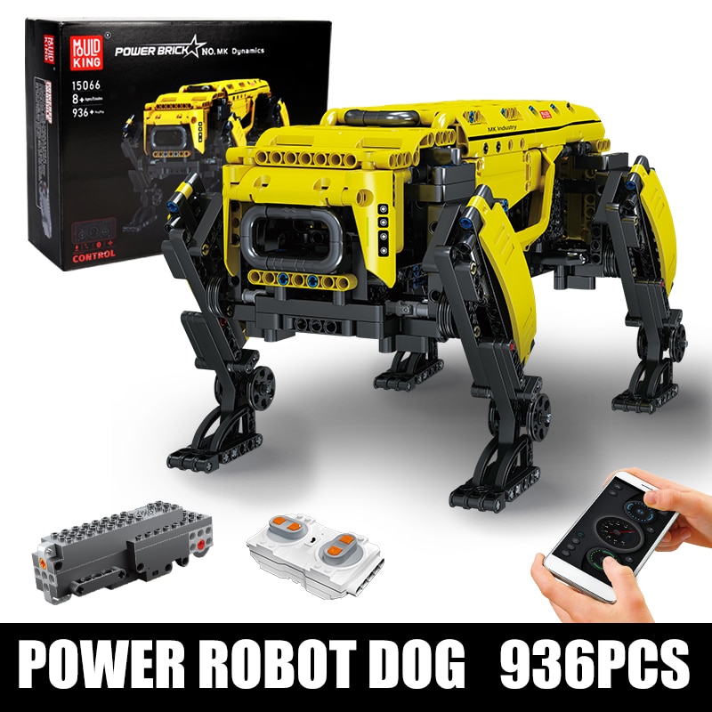 MOULD KING 15066 Technical Robot Toys The RC Motorized Boston Dynamics Big Dog Model AlphaDog Building Blocks Bricks Kids Gifts