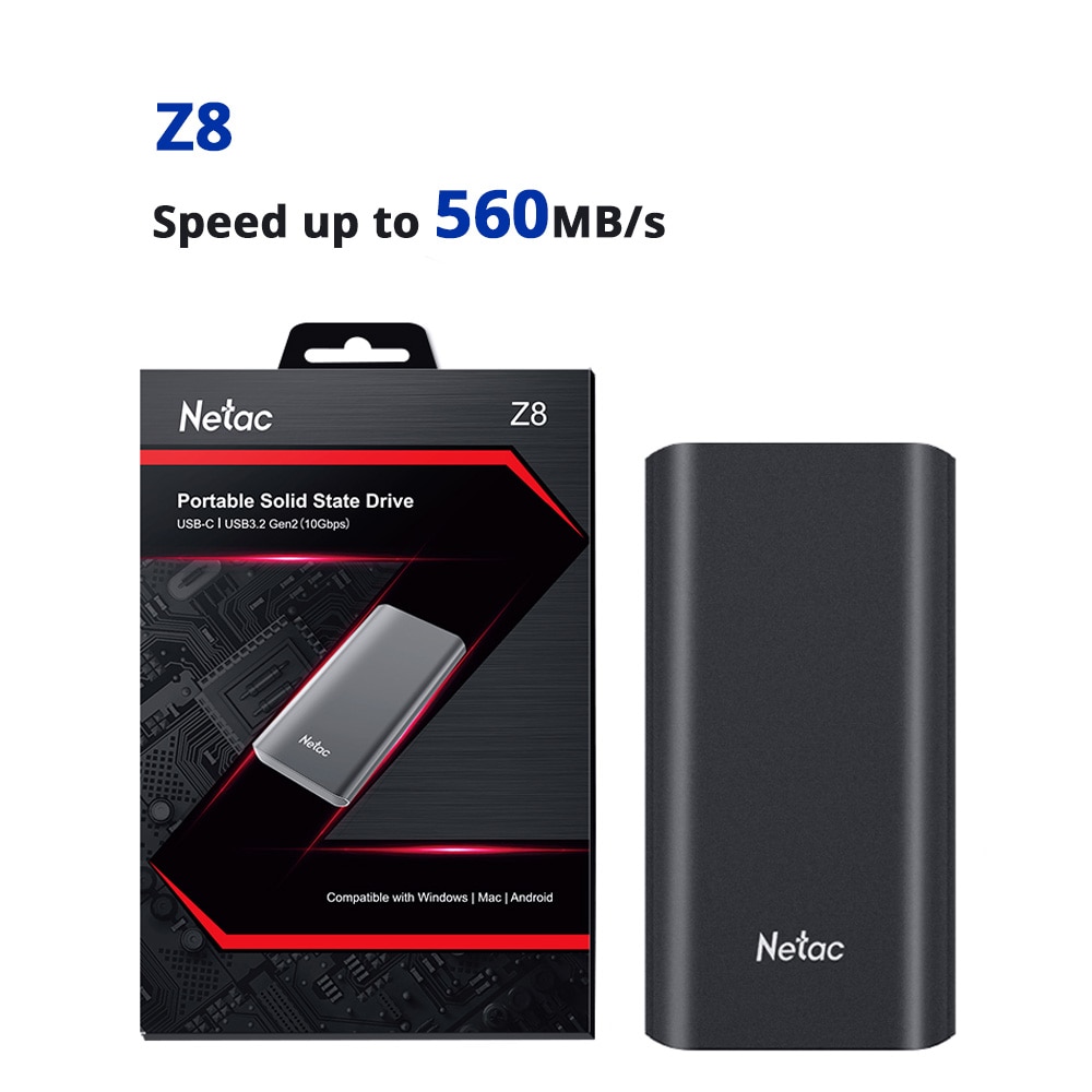 Netac External SSD 500GB 250GB Portable SSD 1TB 2TB SSD External Hard drive USB 3.2 Type C External Solid State Drive For Laptop