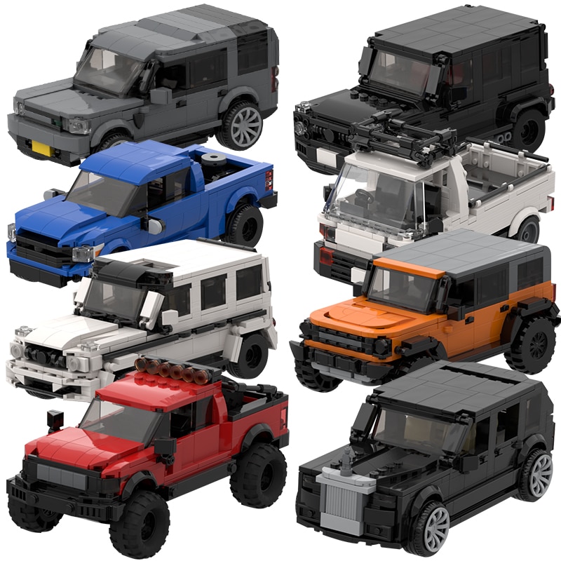 MOC SUV Speed Champion City Car Racer Classic off-road Building Blocks Brick Racing Super Technique Creative Garage DIY Set