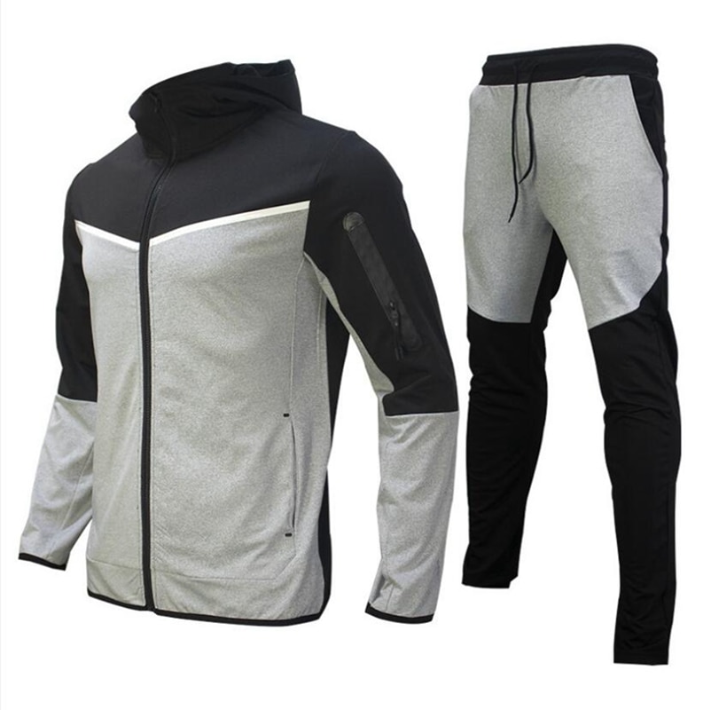 2023 New Brand Men's Sweatsuit Tech Fleece Hoodie Cotton Stretch Training Wear Good Quality Coat Sweatpants Sport Set Clothing