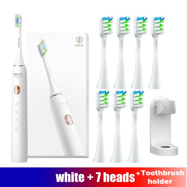 SOOCAS New Upgraded X3U Sonic Electric Toothbrush Soocare Ultrasonic Automatic Fast chargeable Adult With 7 Tooth Brush Heads