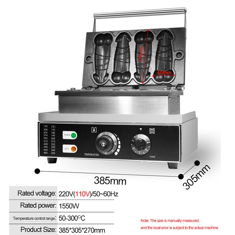 Commercial Use A Piece of Gayke Penis Shape Waffle Maker Iron Stick Baking Machine Hot Dog Sausage Grill Baker Waffle Snacks