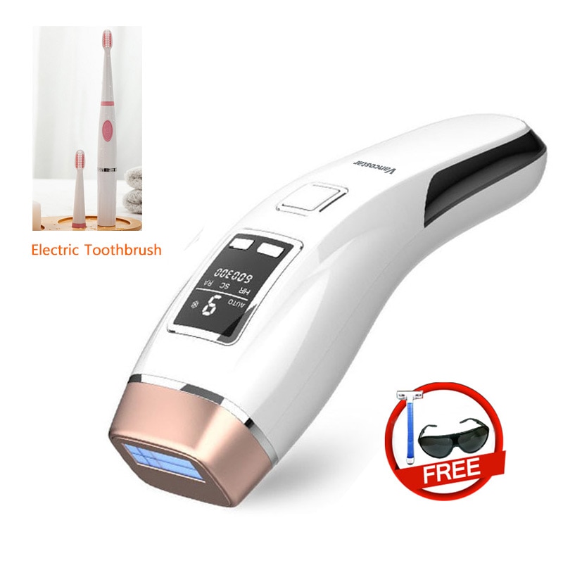 Newest 4in1 IPL Hair Removal Laser Epilator 999000 Flash Cooling LCD Acne Treatment Rejuvenation Device for Home Bikini Trimmer
