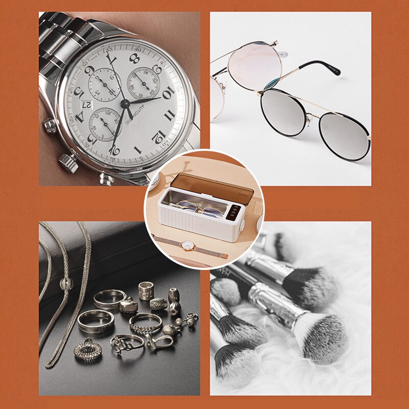 45kHz Ultrasonic Cleaning Machine High Frequency Vibration Wash Cleaner Washing Jewelry Glasses Watch Washing Small Ring