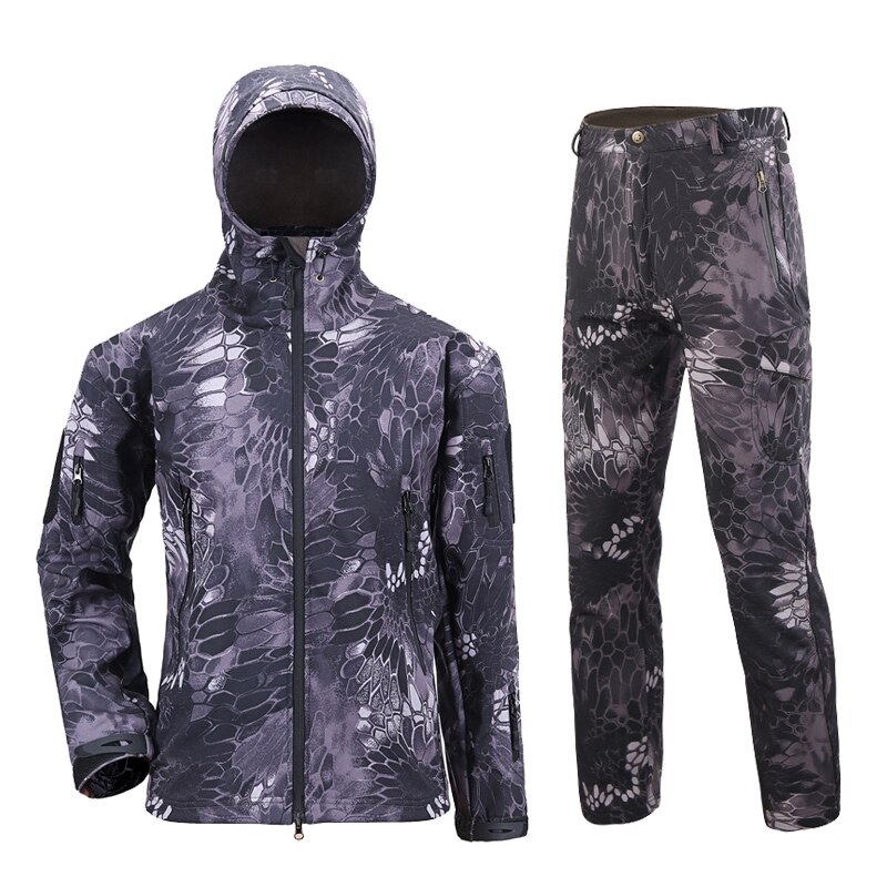 Camouflage Suit Shark Skin Outdoor Hunting Camping Waterproof Windproof Polyester Coats Jacket Hoody TAD Softshell Jacket+pants