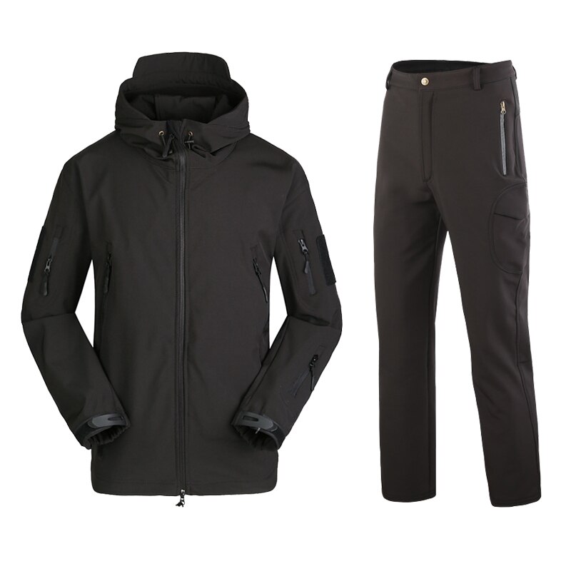 Camouflage Suit Shark Skin Outdoor Hunting Camping Waterproof Windproof Polyester Coats Jacket Hoody TAD Softshell Jacket+pants