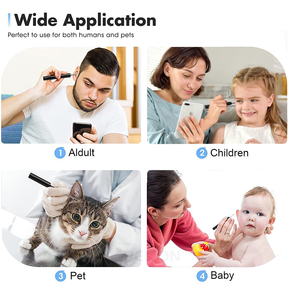 Ear Cleaner Ear Wax Removal With Camera Otoscope 1080P Wireless WIFI Ear Cleaning Kit Smart Visual Ear Stick For IOS Apple