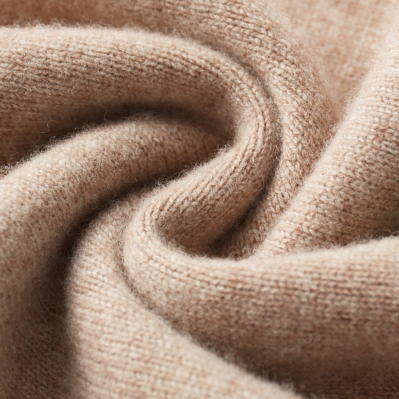 100% Pure Wool Cashmere Sweater Men's Half Turtleneck Pullover Casual Fashion Thickening Tops Knit Loose Patchwork Men's Jacket