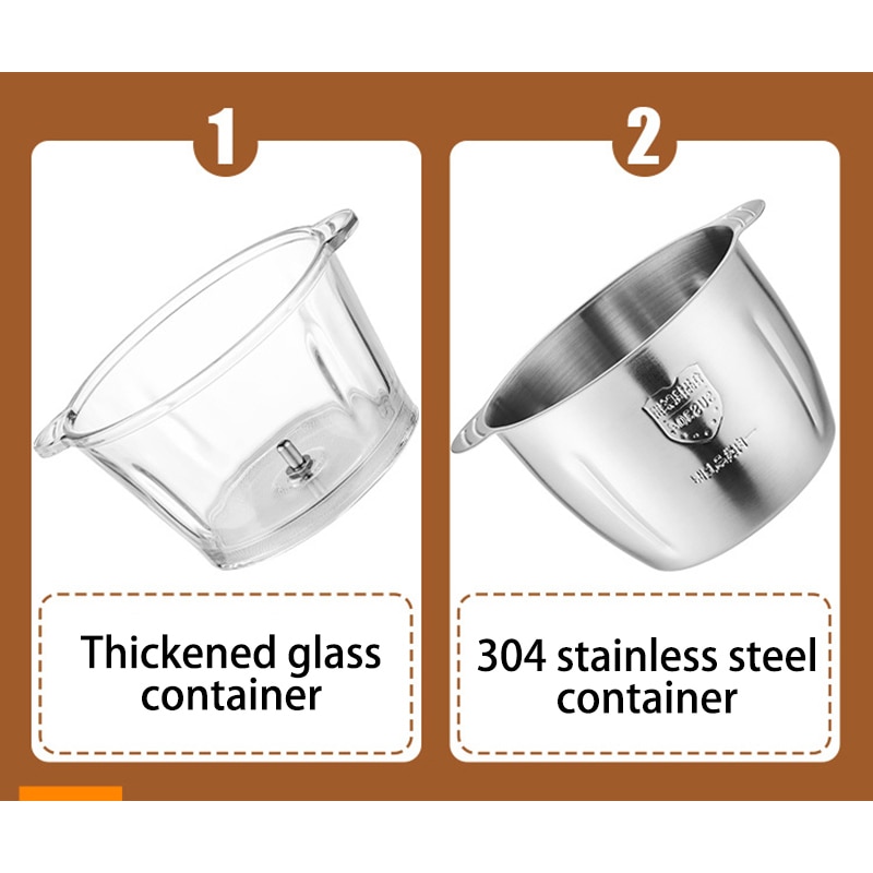 MELNG 2 Speeds Electric Chopper Meat Grinder Food Processor Slicer Vegetable Chopper Stainless Steel with 2 Pcs Knife Holders