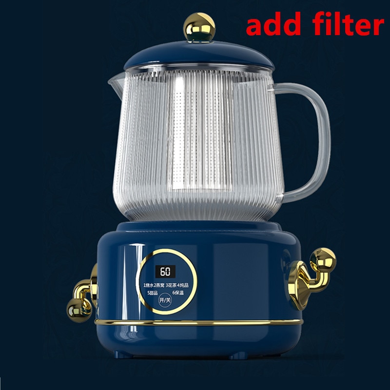 600ml Glass Electric Kettle 220V Anti-dry Fast Boiling Kettle Health Preserving Pot Household Retro Teapot Automatic Thermo Pot