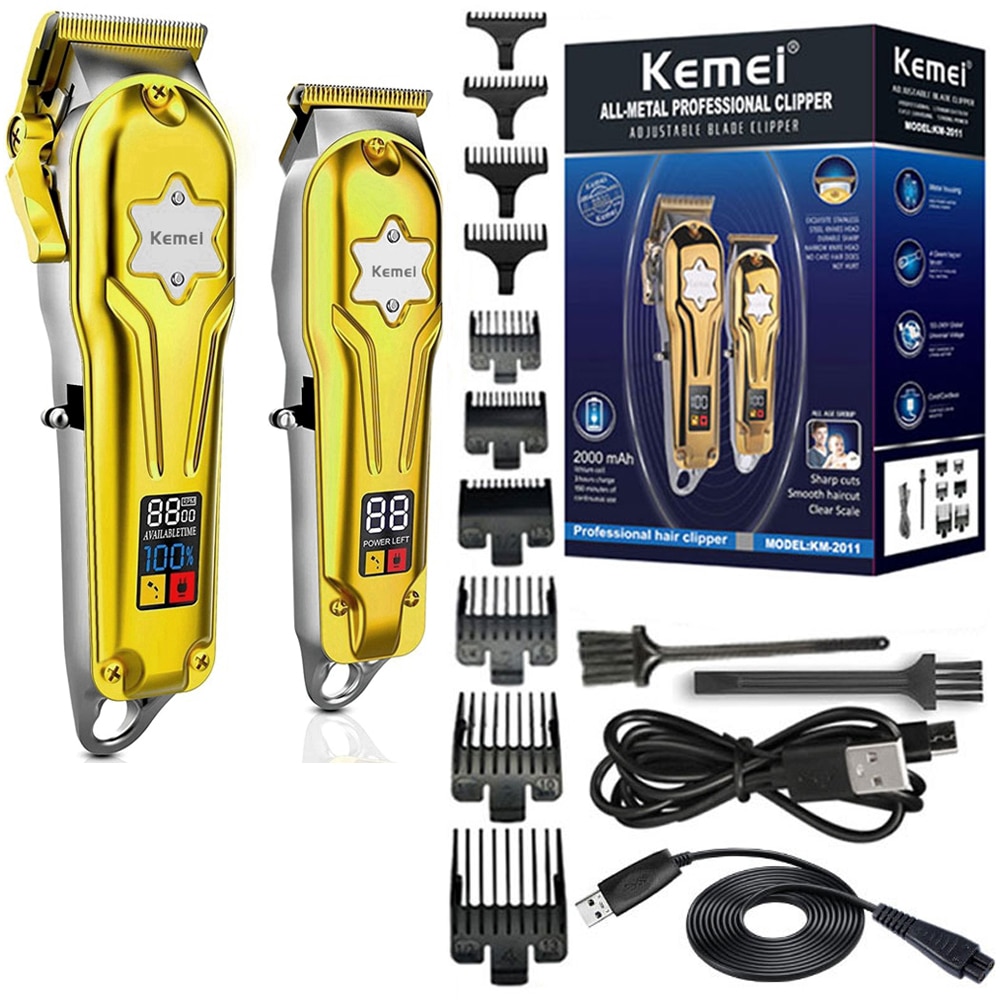 Kemei 2011 Professional Hair Clipper Powerful Pro Hairdressing Combo Kits Electric Hair Trimmer Hair Cutting Machine Metal Housi