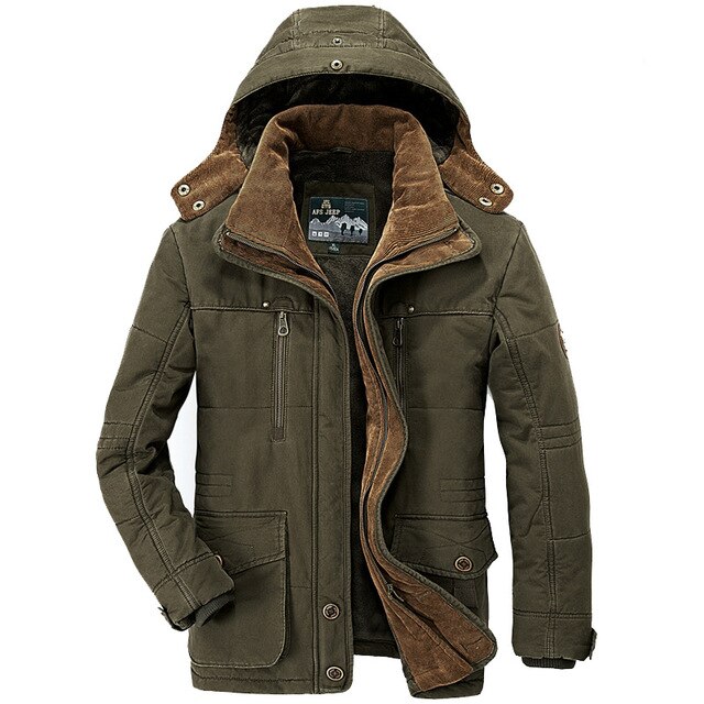 Brand Winter Jacket Men 6XL 7XL Cotton Thick Warm Parka Male Hooded Casual Fleece Liner Multi-Pocket Parkas Hombre Invierno