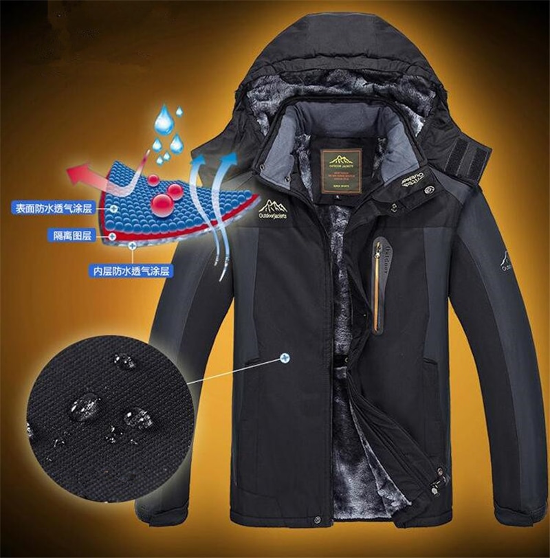 Plus Size 7XL 8XL 9XL Winter Warm Jacket Men Casual Thick Velvet Parka Fleece Coat Outwear Windproof Waterproof Military Jackets