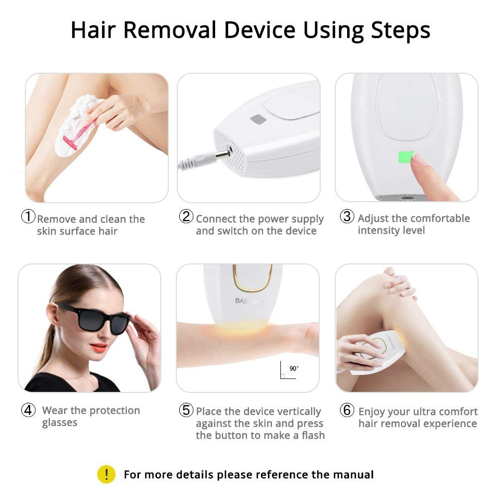 Home Hold Depilatory Laser Mini Hair Epilator Permanent Hair Removal IPL System 500000 Shot Light Pulses Whole Body Hair Remover