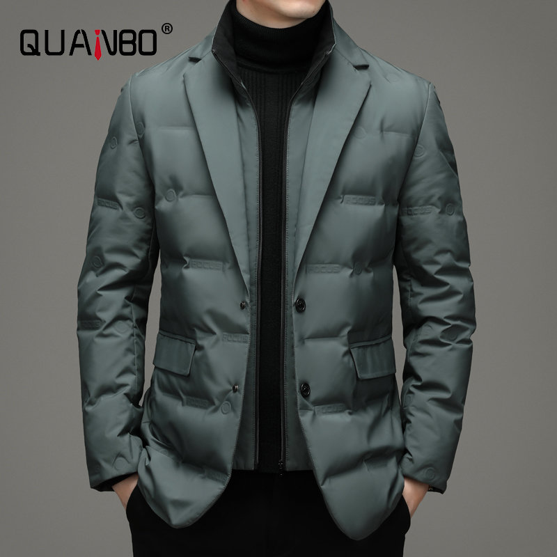 Top Grade Man Down Jacket 2022 New Arrival  Men Business Casual Classic Suit Collar 90% Gery Duck Down Coat Keep Warm parkas