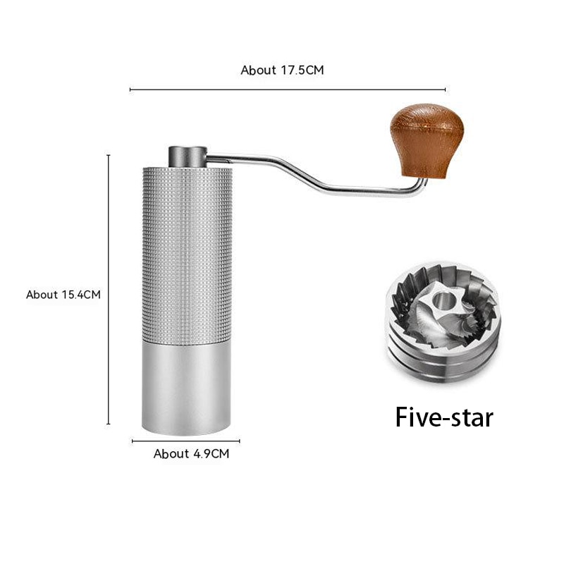 Portable Manual Coffee Grinder Conical Coffe Bean Miller Aluminum Rhombus Body Ergonomic Labor-saving Handle 25g Capacity