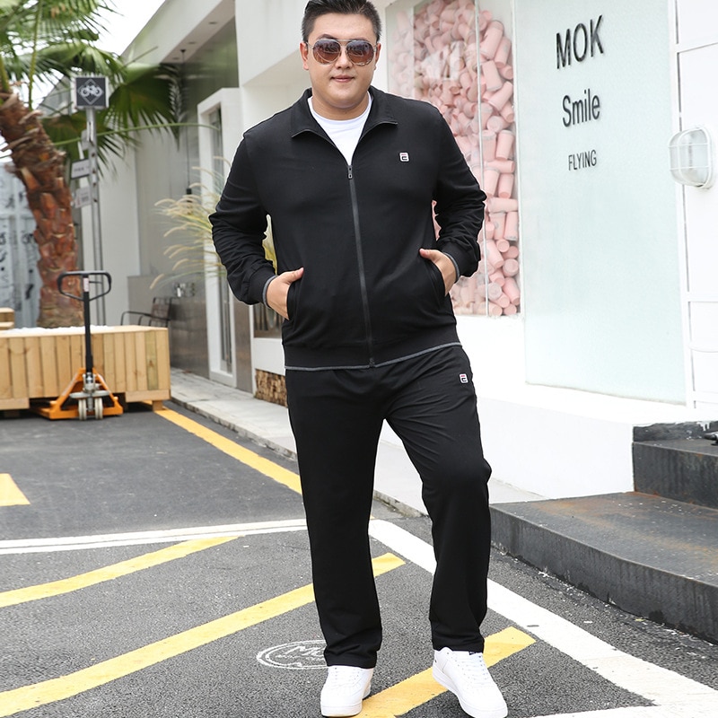 Tracksuit Men Set Autumn Spring Clothes Plus Size 6XL 7XL 8XL 9XL Jacket Sport Sportswear Straight Pants Male 2 Piece Track Suit