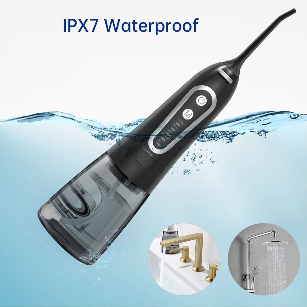 Double Set Oral Irrigator USB Rechargeable 5 Model Water Flosser Dental Water Jet 300ML Water Tank Waterproof Teeth Cleaner