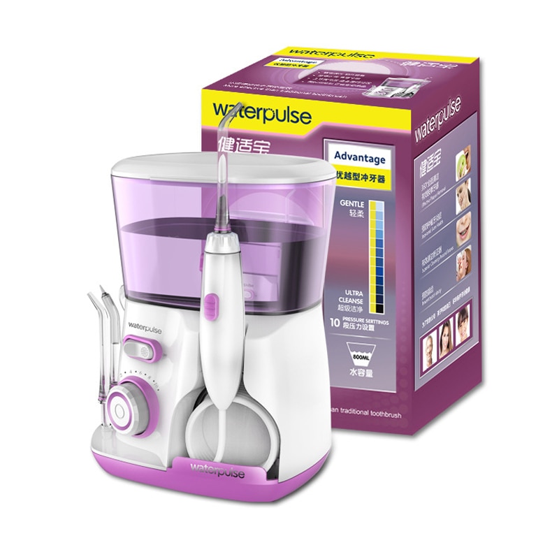 Waterpulse Electric Oral Irrigator Dental Cleaning Teeth Whitener Water Jet Flosser 800ML Tank Dentistry Tooth Brush Cleaner