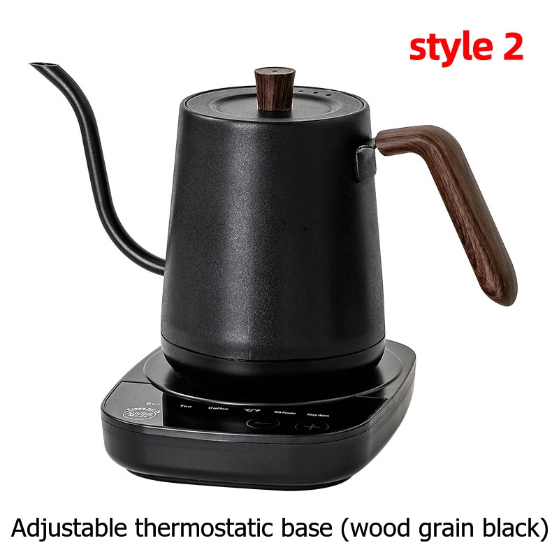 110V 220V Electric Coffee Pot 800ml Hot Water Jug Temperature-Control Heating Water Bottle Stainless Steel Gooseneck Tea Kettle