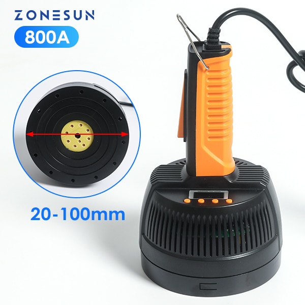 ZONESUN Handheld Induction Sealer Portable Electromagnetic Bottle Sealing Machine Aluminum Foil Lid Plastic Vial ZS-DL800