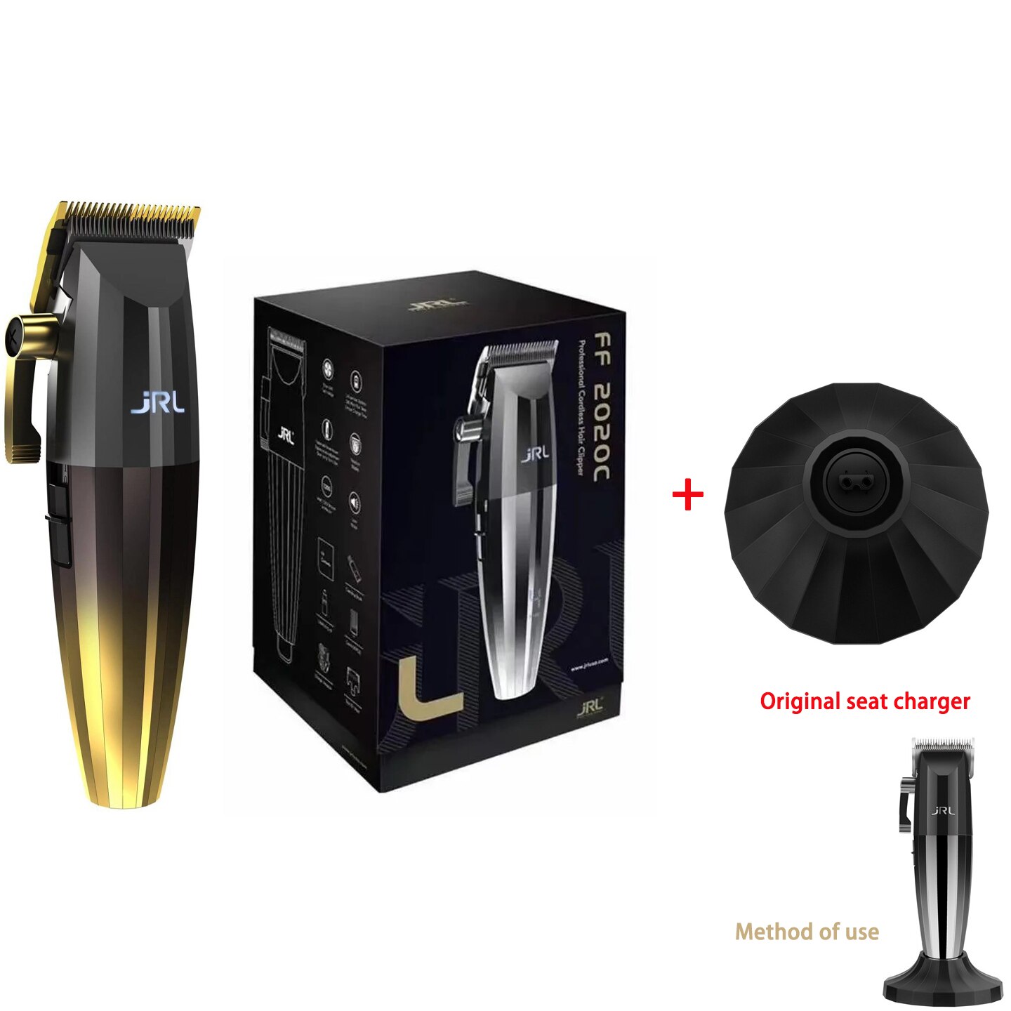 Madeshow M5 M6,Professional Cordless Hair Clipper, Men's Barber Beard Trimmer, All Steel T-shaped Cutter Head,Metal Body Barber