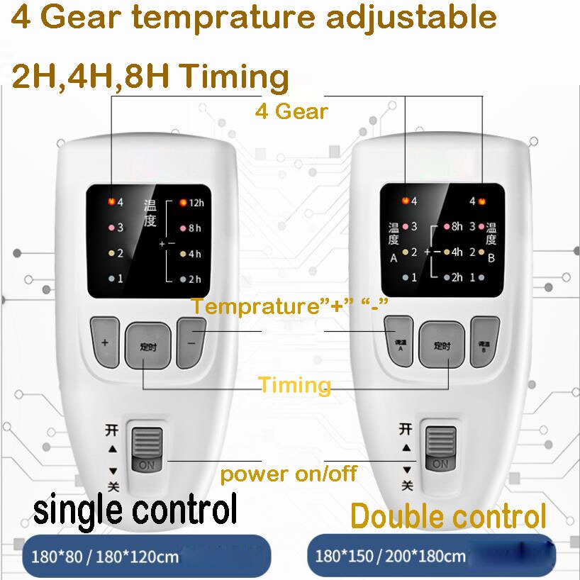 High Grade Warm Heater Velvet Electric Heating Blanket 4 Gear Temperature Timing Controller Room  Electric Blanket Pad Mat