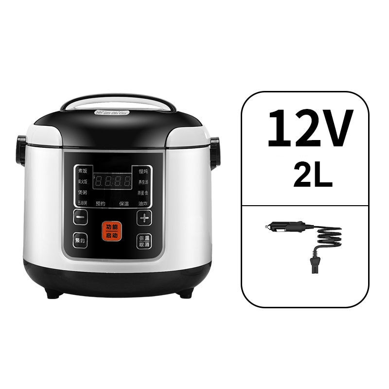 12V 24V Electric Rice Cooker Car Truck Multicooker Soup Porridge Cooking Food Steamer 2L Electric Lunch Box Home Rice Cookers