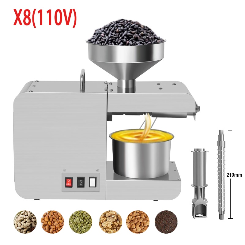 Intelligent Oil Press Automatic Household Stainless Steel Hot Cold Oil Extraction Machine Temperature Control Sesame Oil Peanut
