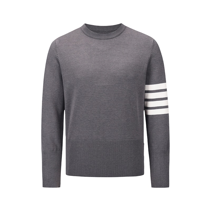 TB THOM Knit Sweater Autumn Winter Men's Sweaters Fashion Brand Slim Casual Coat Women Cotton Striped 4-Bar Pullover TB Sweaters
