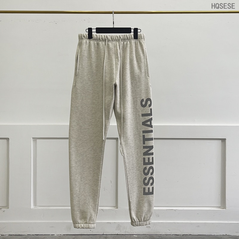 Essentials Pants Oversized Reflective Letter Sweatpants Streetwear Hip Hop Loose Men's Women's 100% Cotton Sports Pants